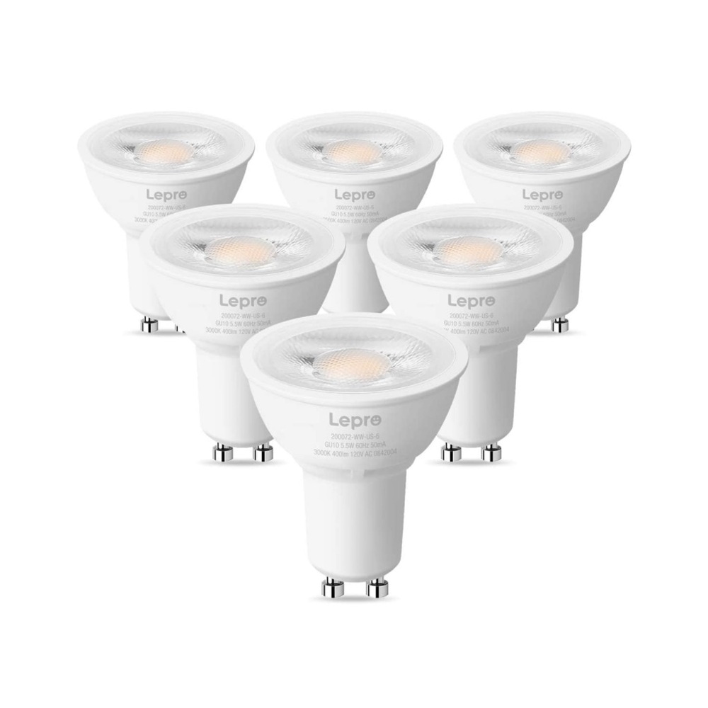 Lepro GU10 LED Bulb‎ Dimmable, 50W Halogen Equivalent Light Bulbs, 5.5W 3000K